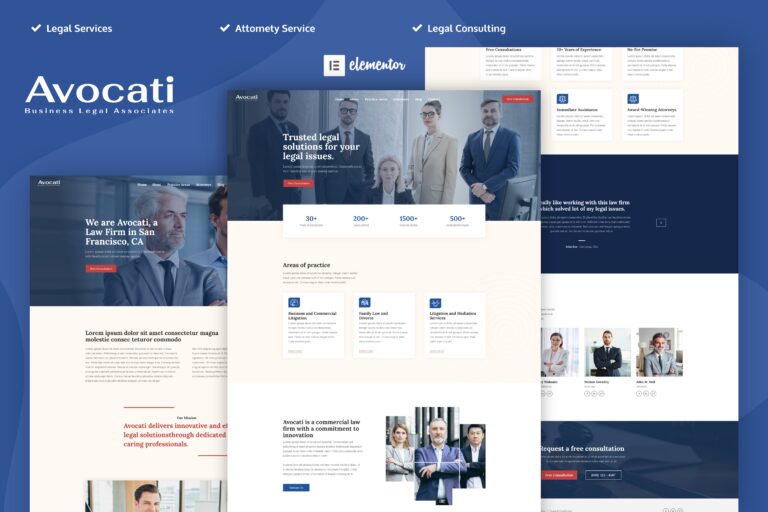 Avocati – Law Firm & Attorney Elementor Template Kit