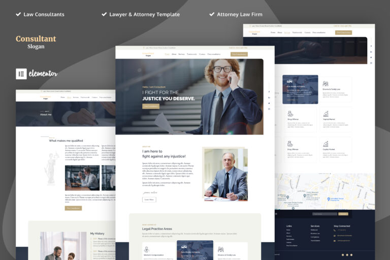Consultants – Lawyer & Attorney Elementor Template Kits